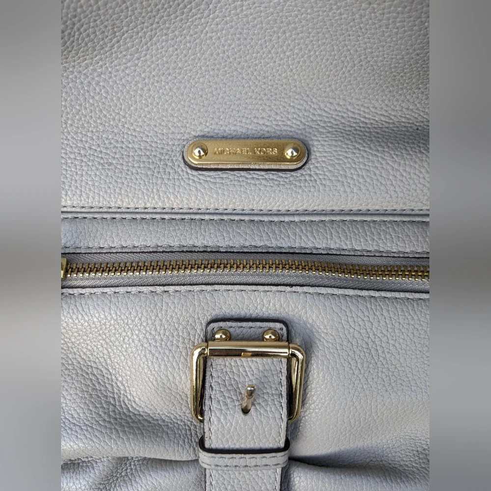 MICHAEL by Michael Kors - Austin MK Hobo Bag | Slate Gray Cement: 15w x 13h x 5d